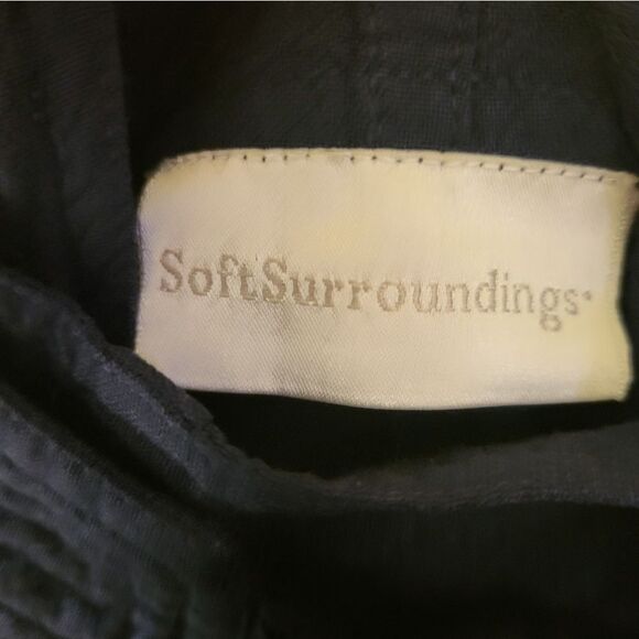 Soft Surroundings Navy Blue Embroidered Wrap Pants Wide Leg Palazzo,… - Picture 4 of 9